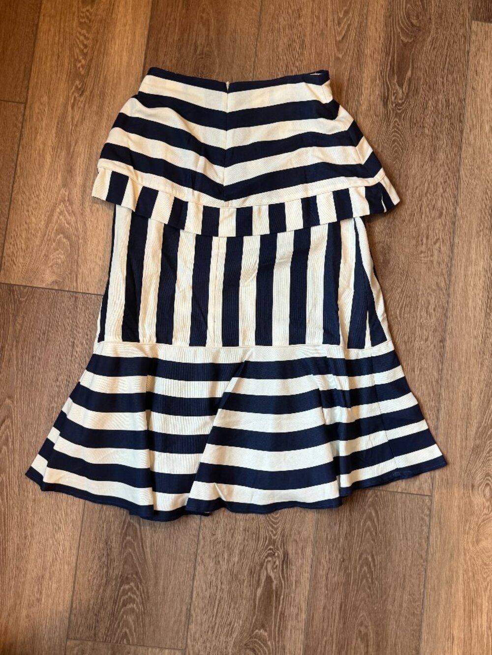 Farm Rio Blue Mixed Stripes Midi Skirt - Picture 6 of 6